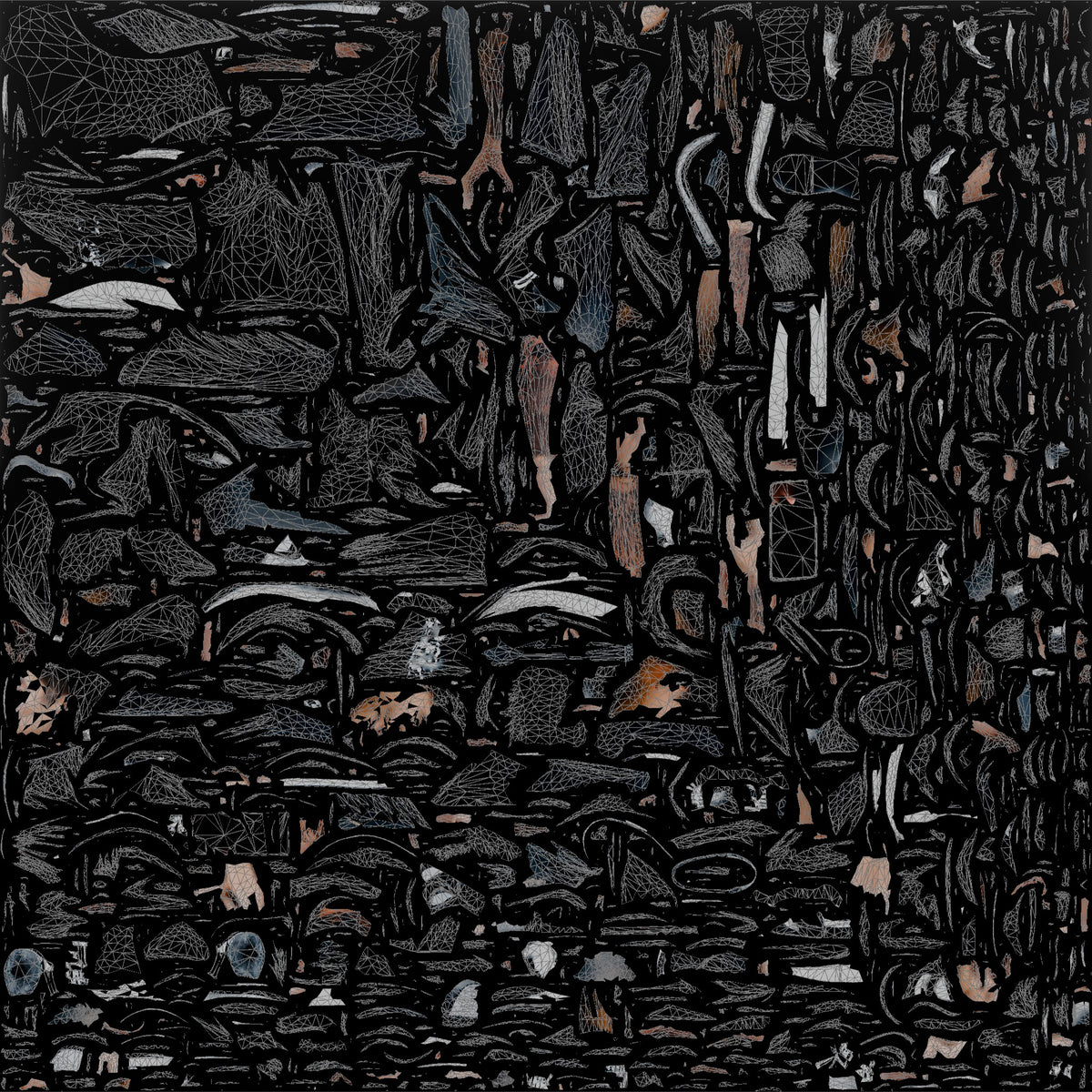 Asian Man Crouched Texting on Phone - UV layout, base color map