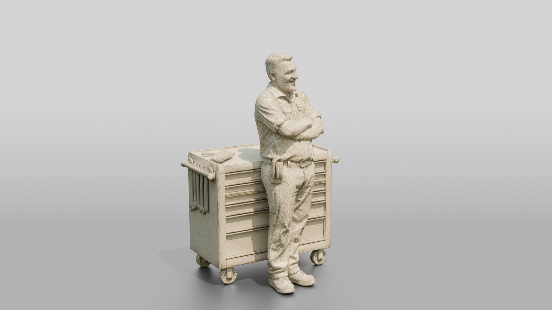 Mechanic Leaning on a Tool Chest