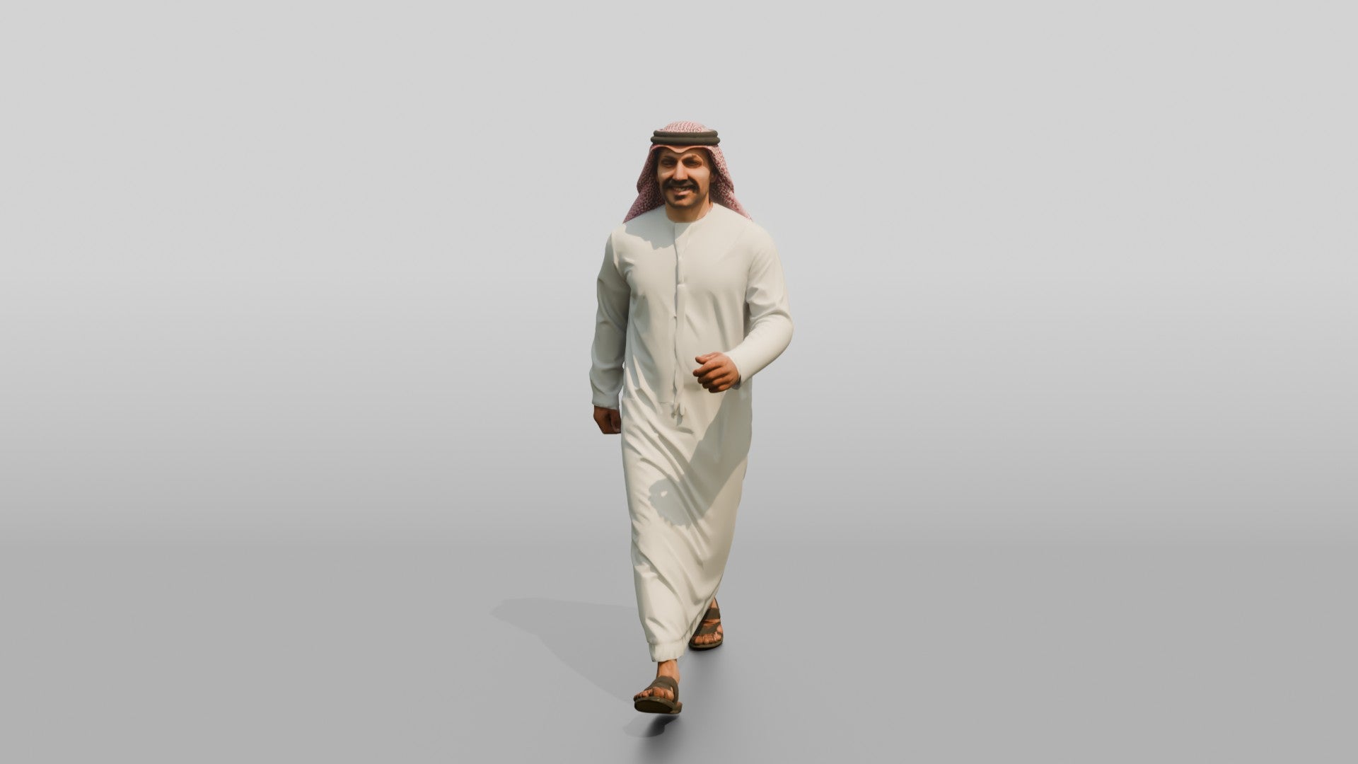 Middle-Aged Athletic Emirati Man in Kandura and Ghutra