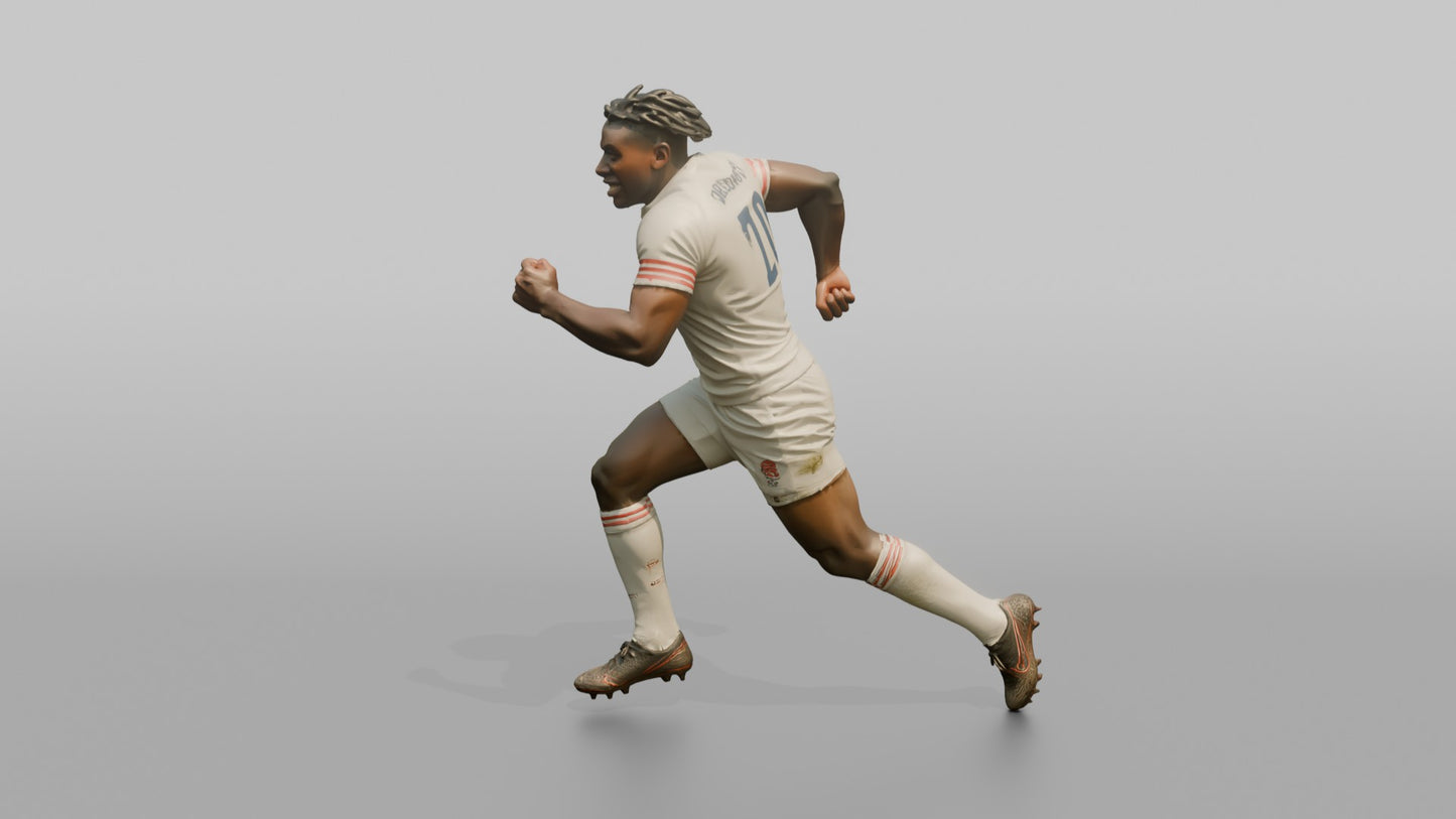 English Winger Sprinting at Full Velocity