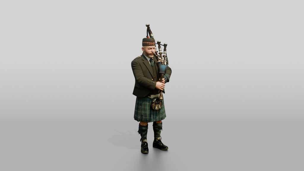 Bagpiper Playing Highland Bagpipes