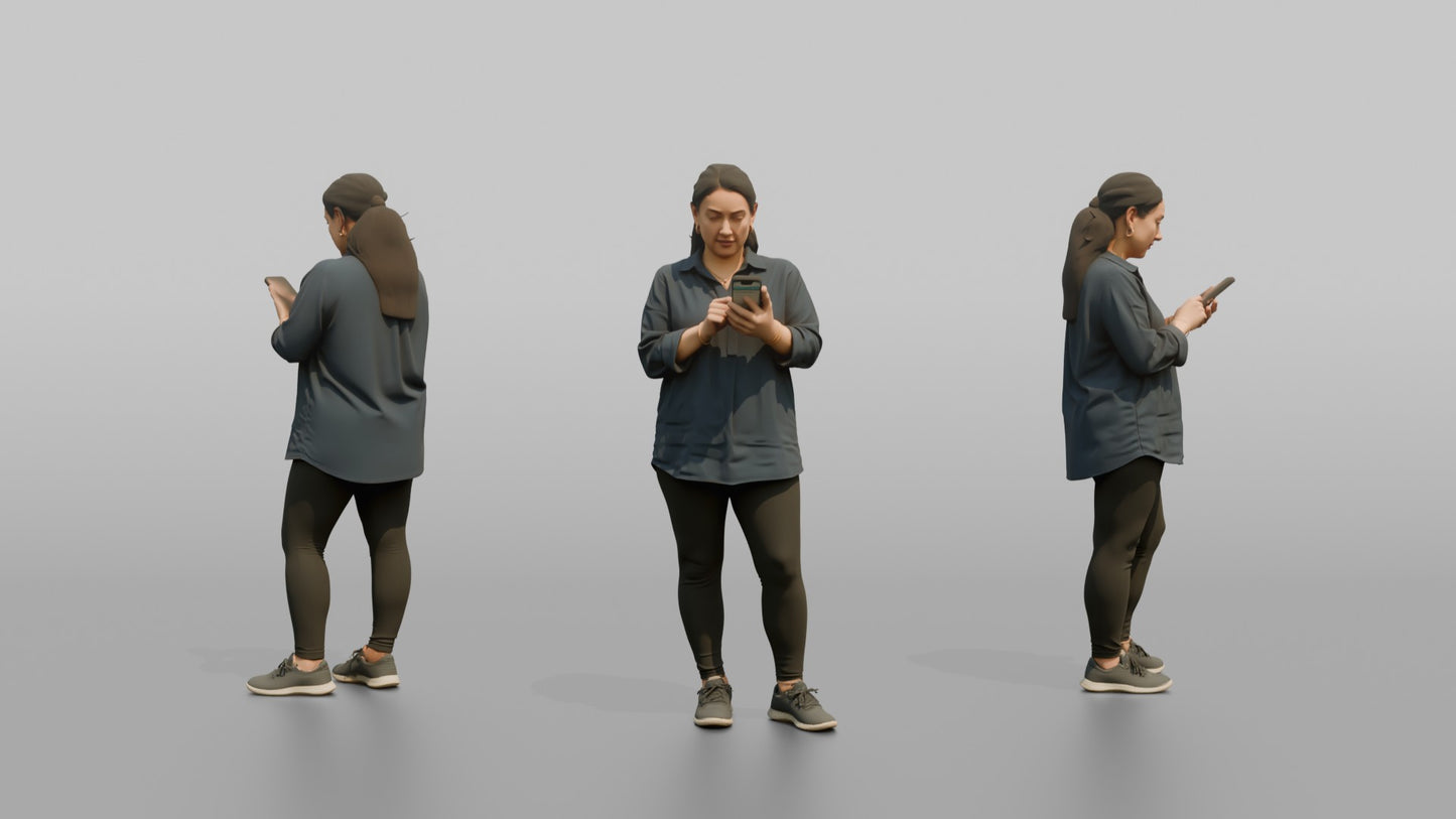 Vacationer Wearing Casual Tunic Shirt And Leggings