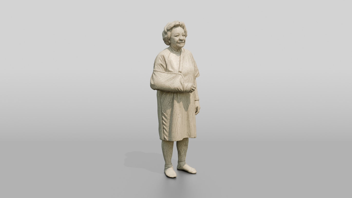 Elderly Woman Patient with Arm in a Sling
