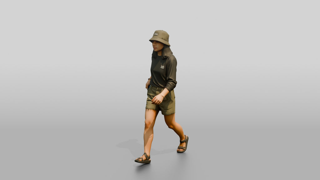 Woman Slipping Water Bottle Into Pocket