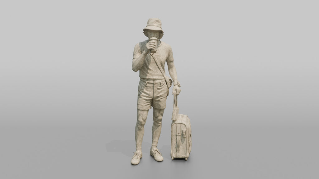 Traveler Sipping Coffee At The Gate