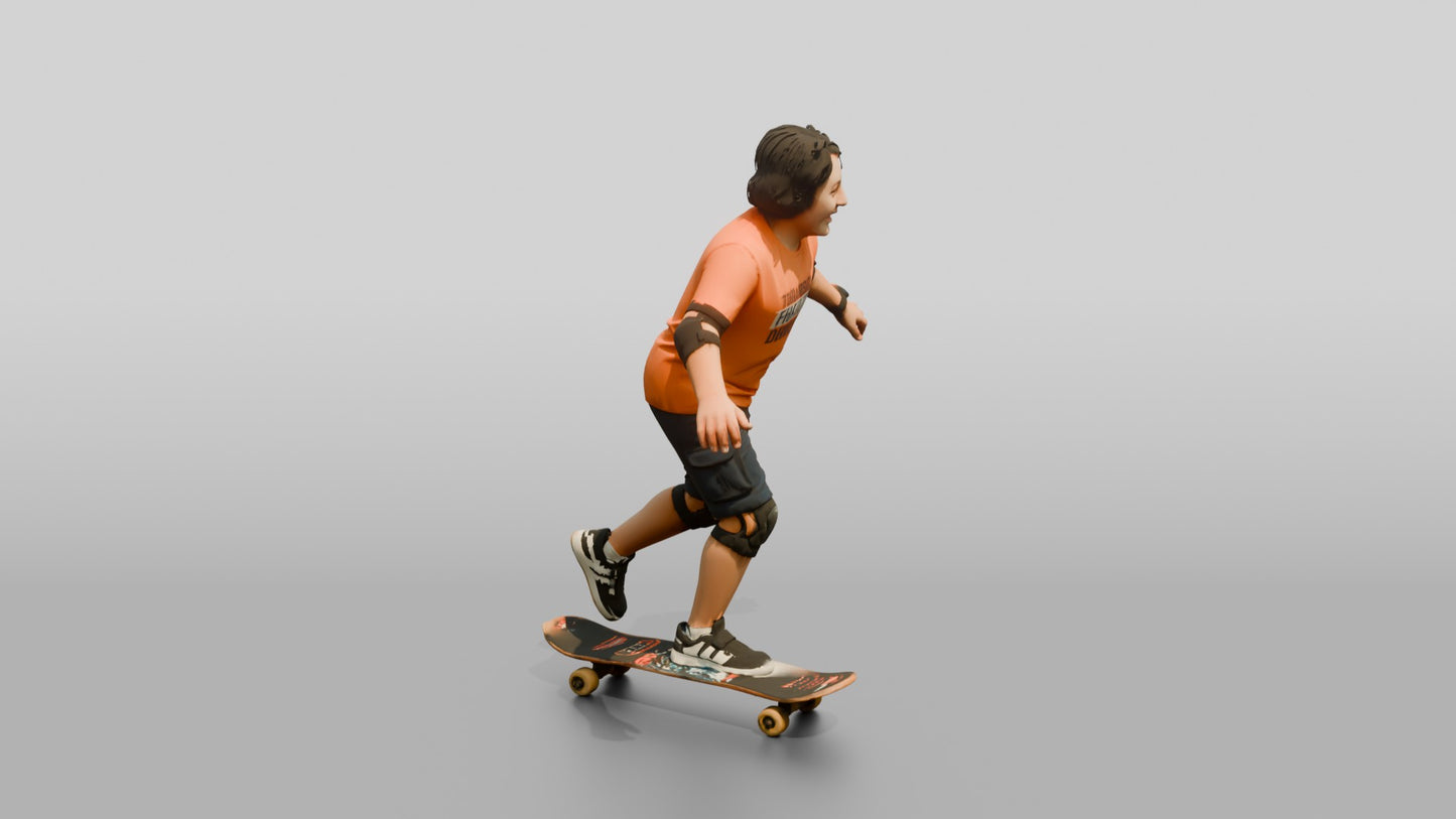Boy Riding Skateboard