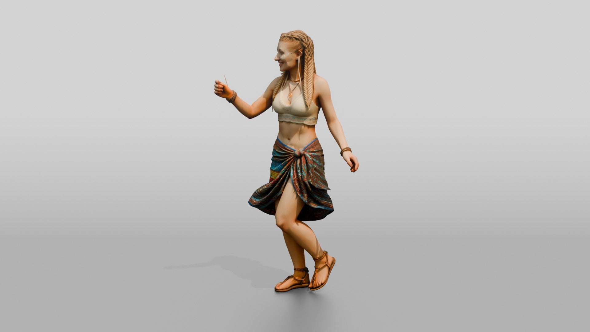 Woman with a Sparkler in a Sarong