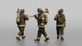 Firefighter Man Carrying a Flathead Axe Across His Shoulder