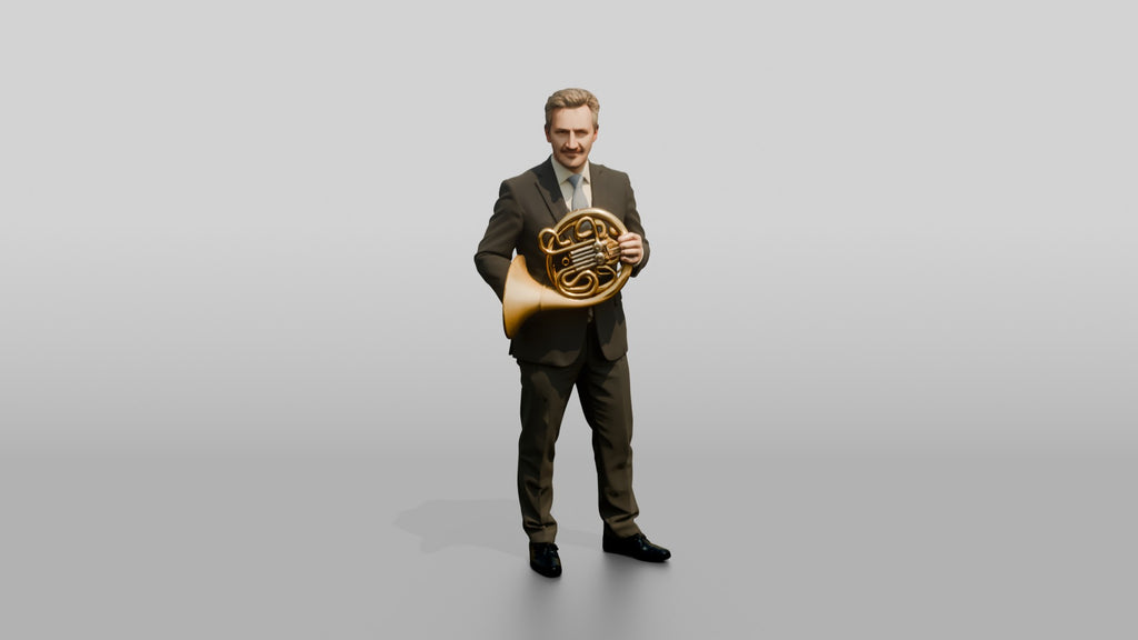 French Horn Player with Hand in Bell
