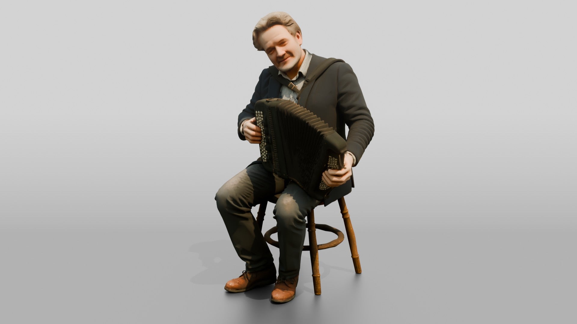 Accordion Player with Button Accordion