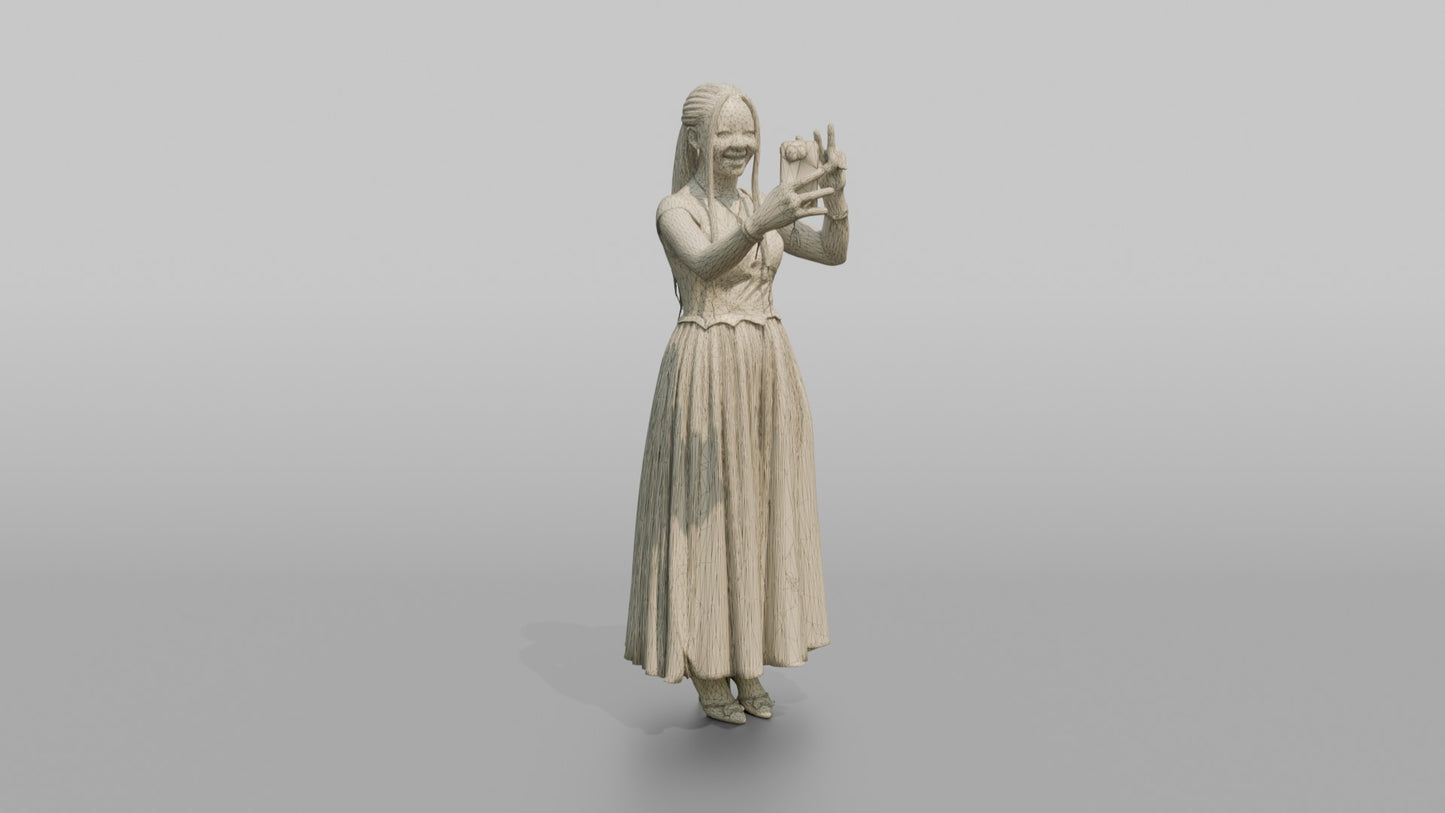 Teenage Wedding Guest Taking a Peace-Sign Photo