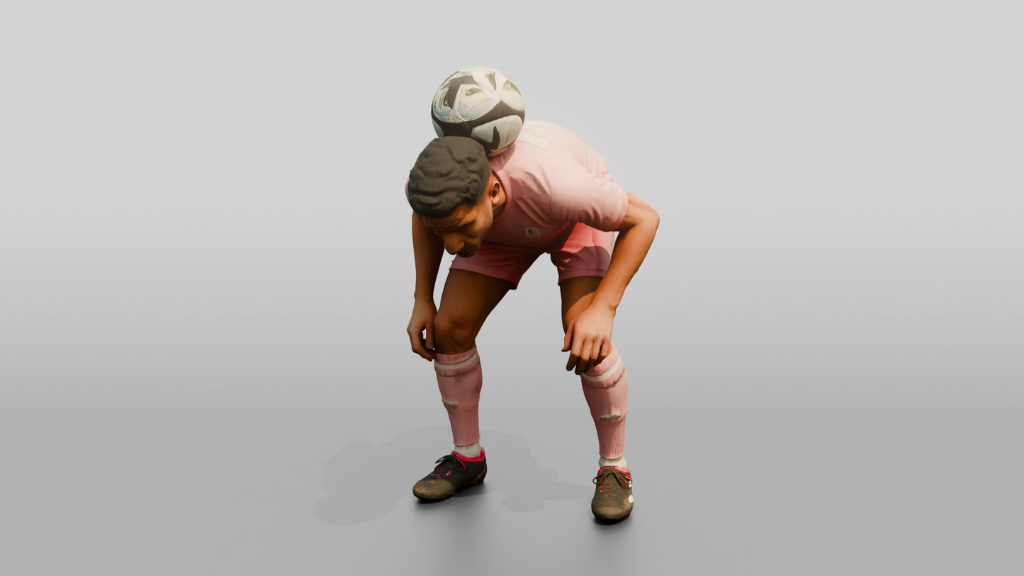 Soccer Player Balancing Ball on Neck