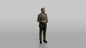 Receptionist Man Holding A Folded Hotel Map - 3D character model