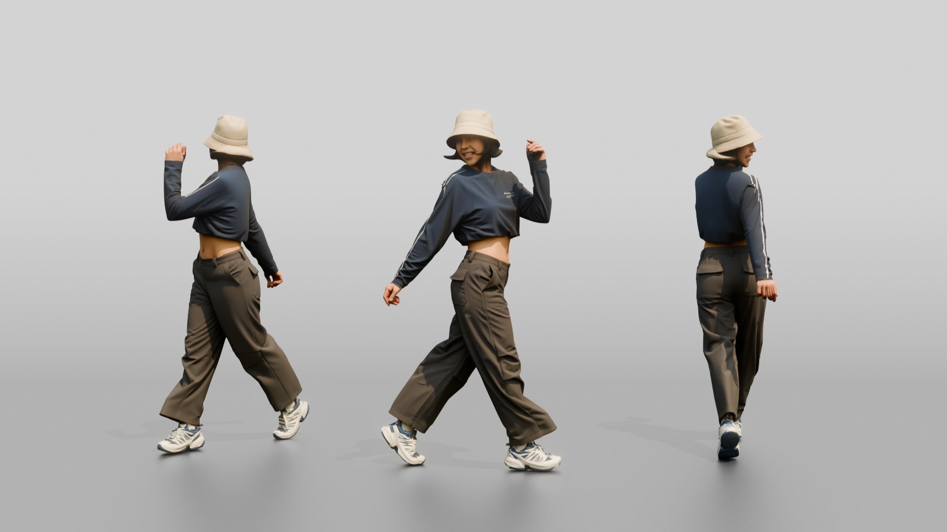 Woman Mid-Spin Glancing Over Shoulder