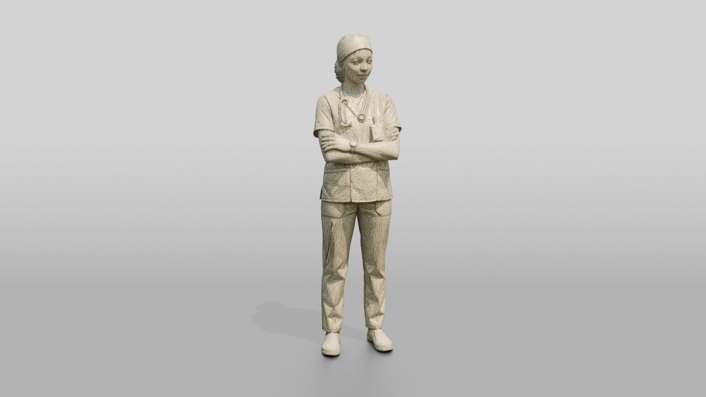 Young Black Woman Doctor with Arms Crossed