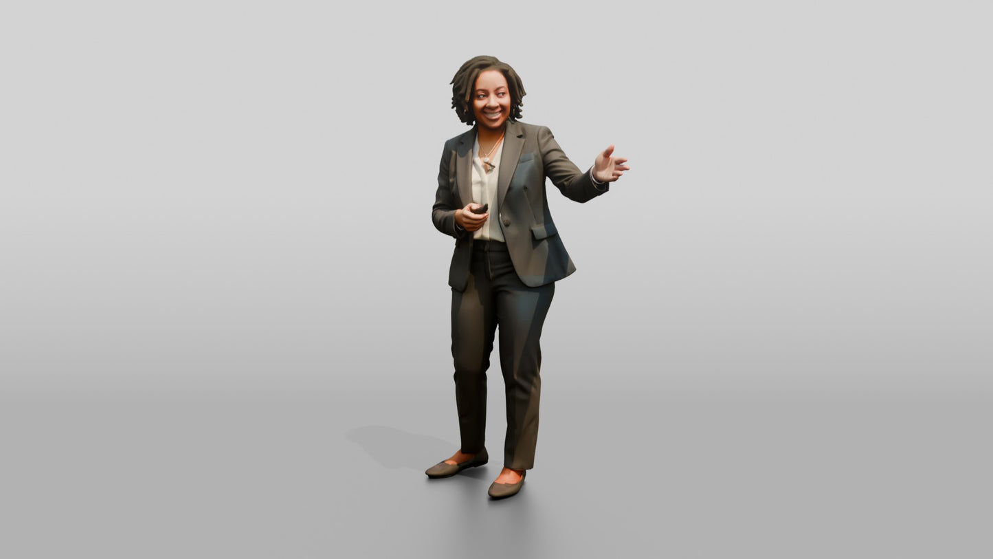 Businesswoman Gesturing in Presentation