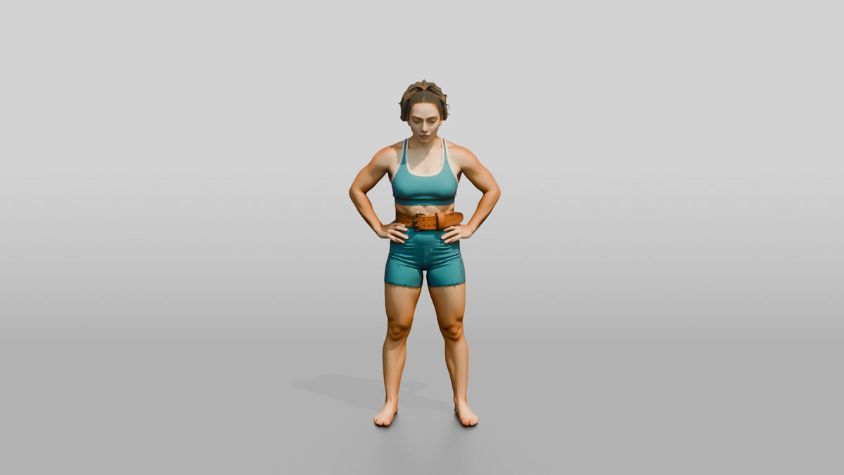 Woman Resting Hands on Hips - 3D character model, view 5