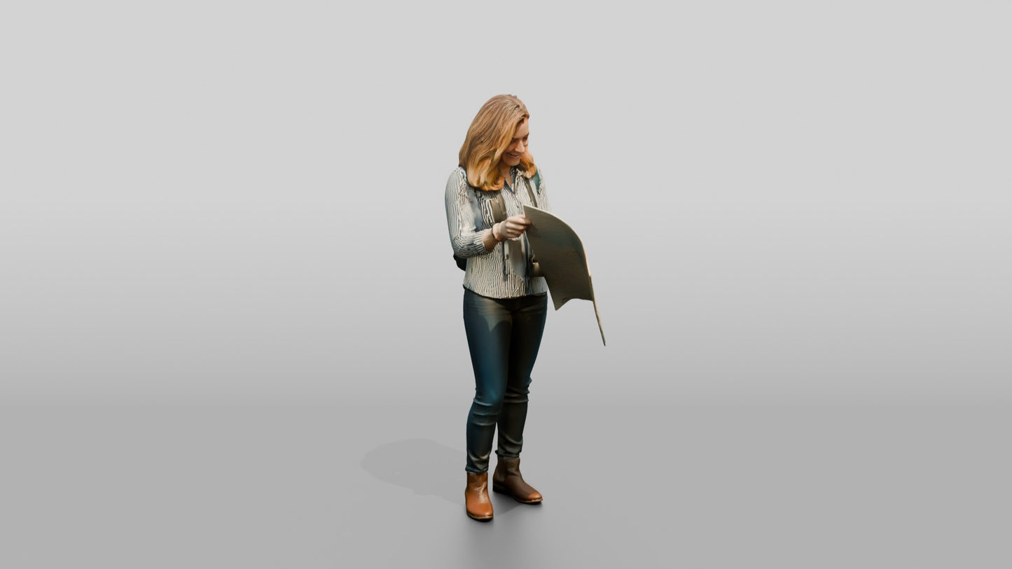 Woman Looking at Street Map