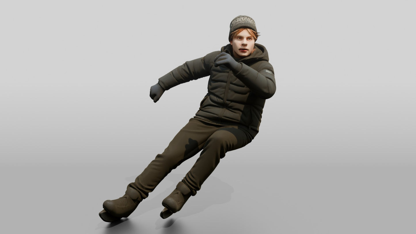Norwegian Teen Boy Ice Skating