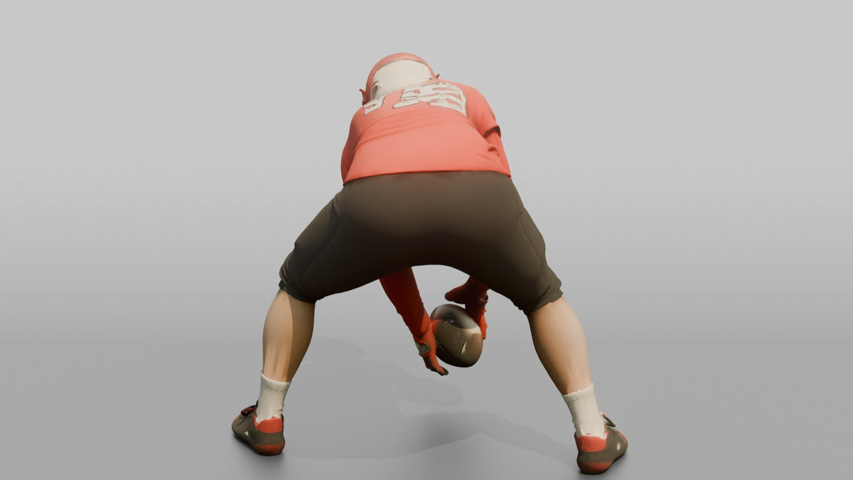 Long Snapper Firing the Ball Back - 3D character model, view 3