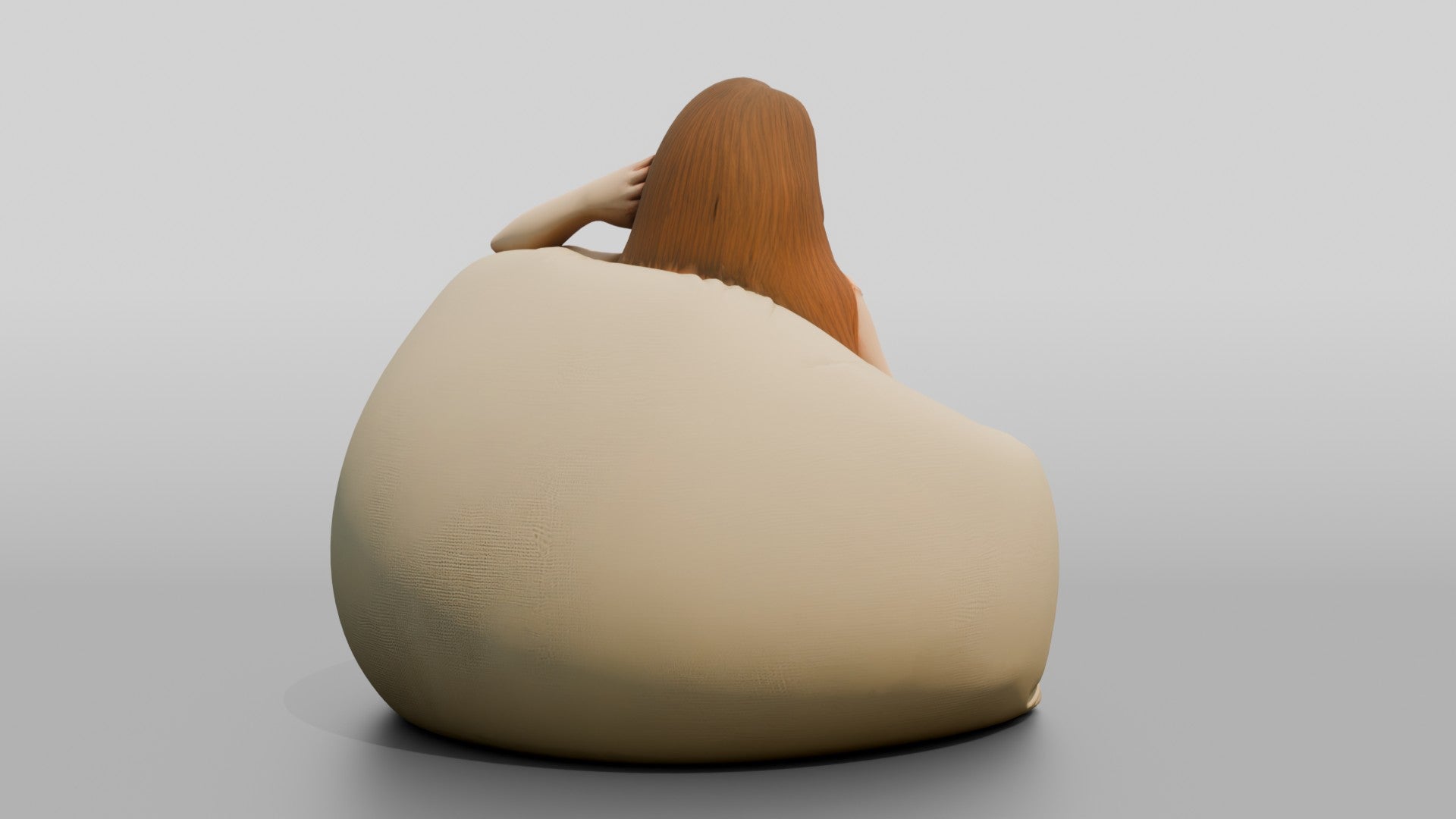 Woman Lounging on a Bean Bag