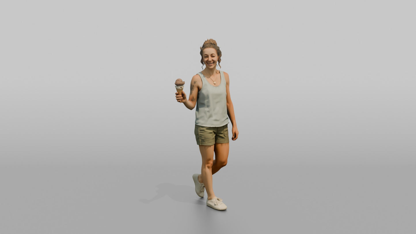 Vacationer Wearing Light Summer Tank And Shorts