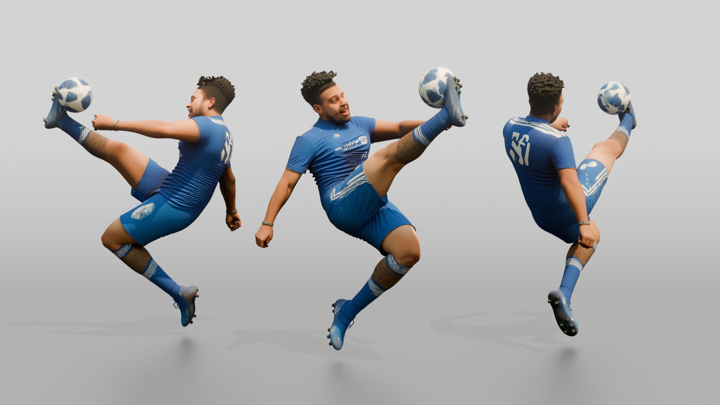 Soccer Player Side-Volley Shot