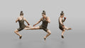 Taekwondo Fighter Jumping Spinning Hook Kick