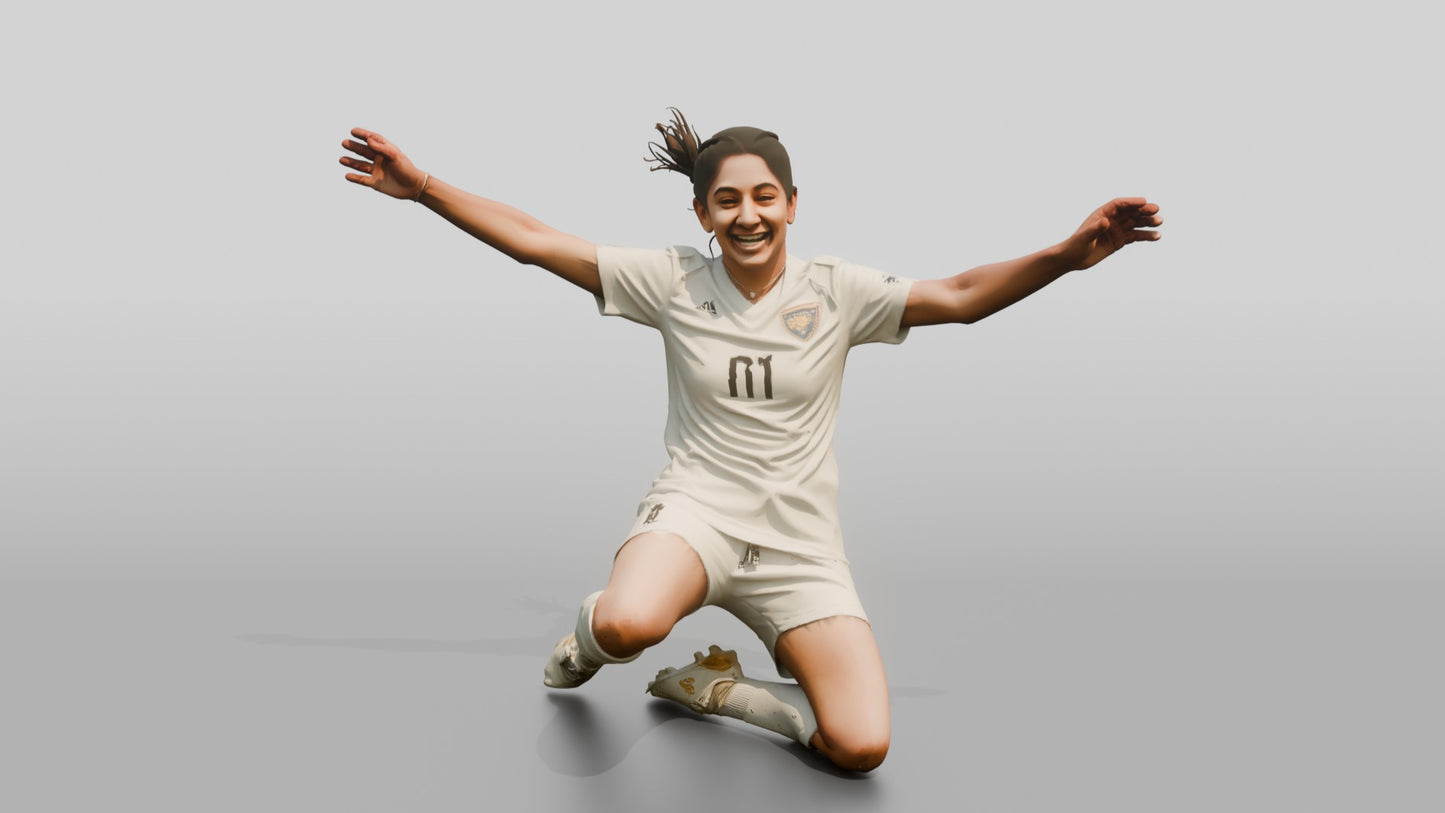 Soccer Player Knee-Slide Goal Celebration