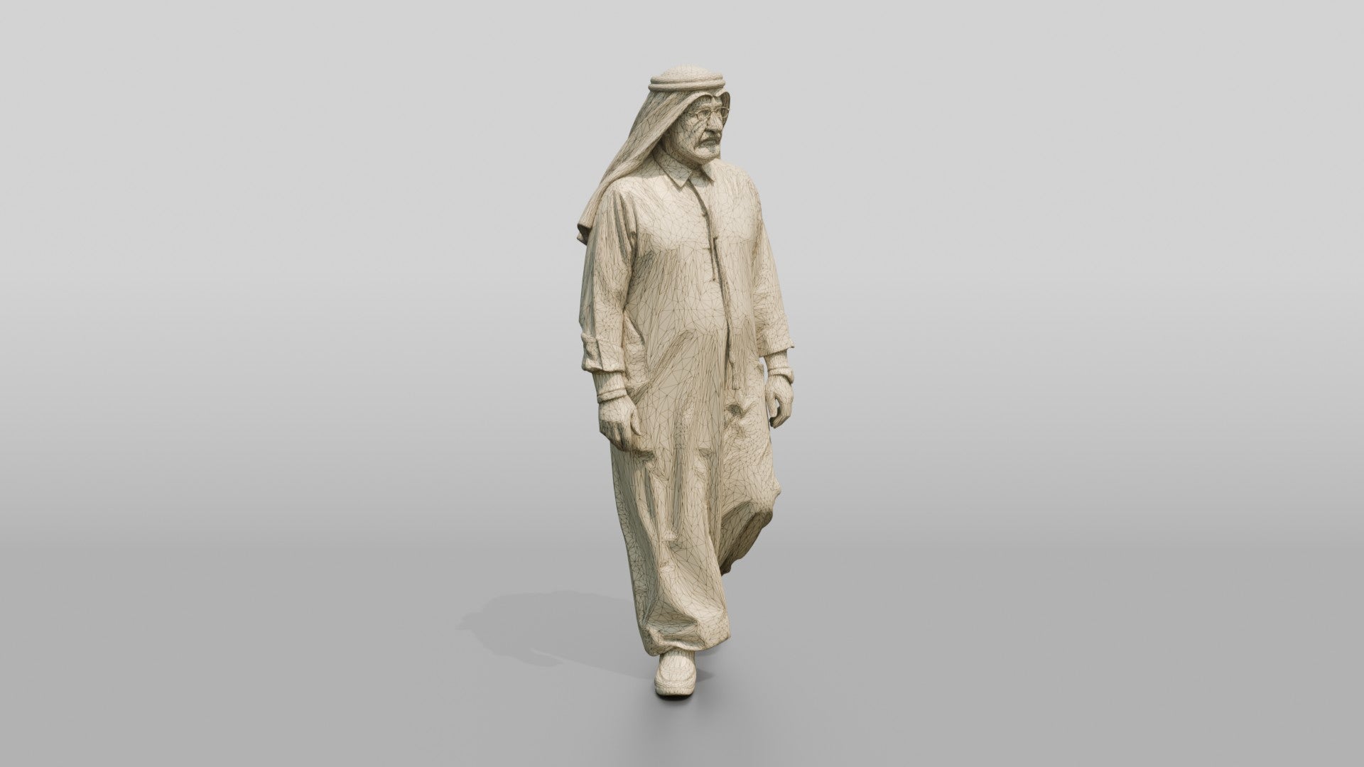 Elderly Stocky Emirati Man in Kandura and Ghutra