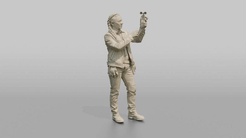 Farmer Measuring Wind Speed Handheld Anemometer