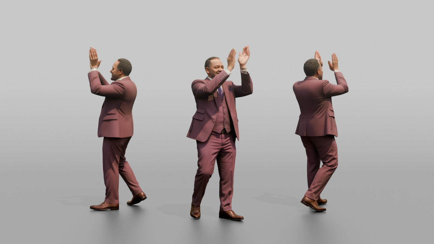 Wedding Guest Clapping with Arms Raised