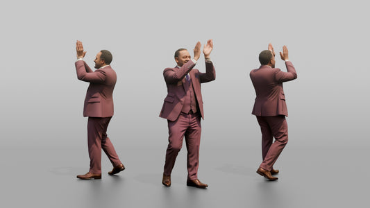 Wedding Guest Clapping with Arms Raised