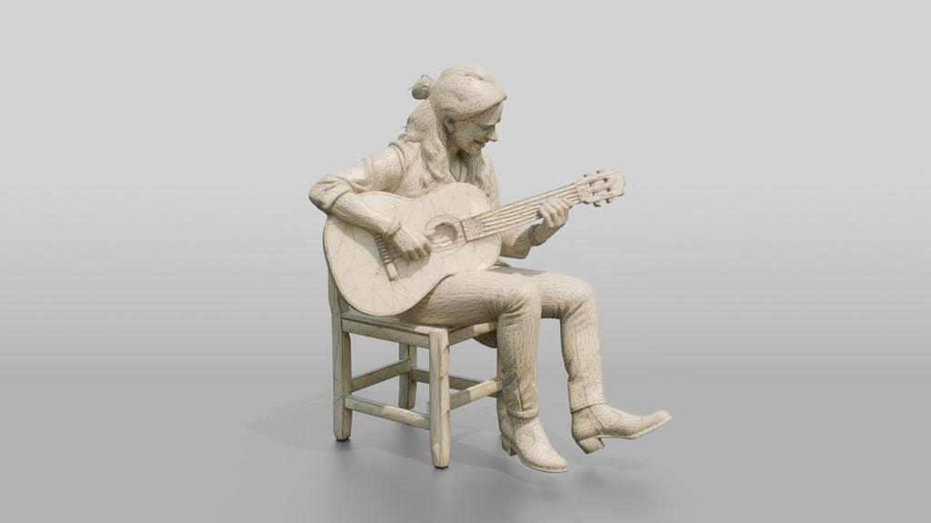 Flamenco Guitarist Tapping Heel While Strumming