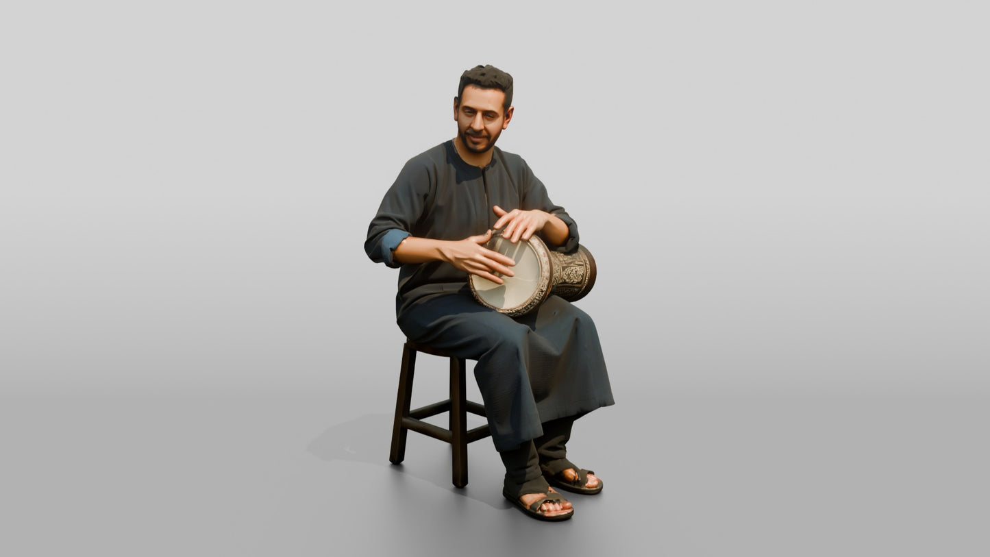 Darbuka Drummer Playing Goblet Drum