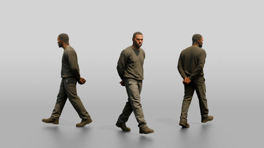 Black Male Prisoner in a Grey Sweatshirt and Dark Trousers