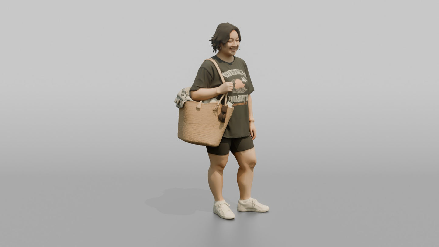 Vacationer Wearing Oversized Graphic Tee