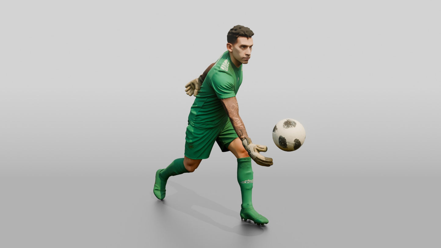 Goalkeeper Throwing the Ball Downfield
