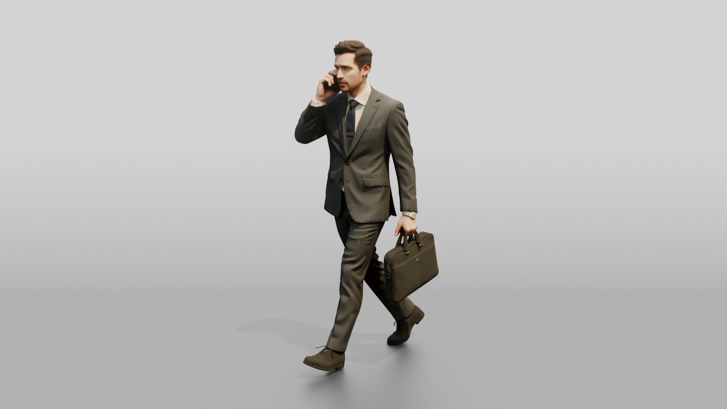 Businessman on the Phone with a Briefcase