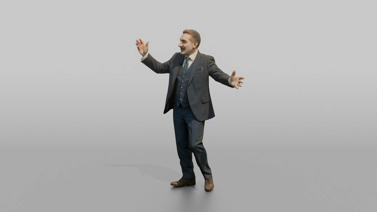 Wedding Guest Gesturing While Telling a Story