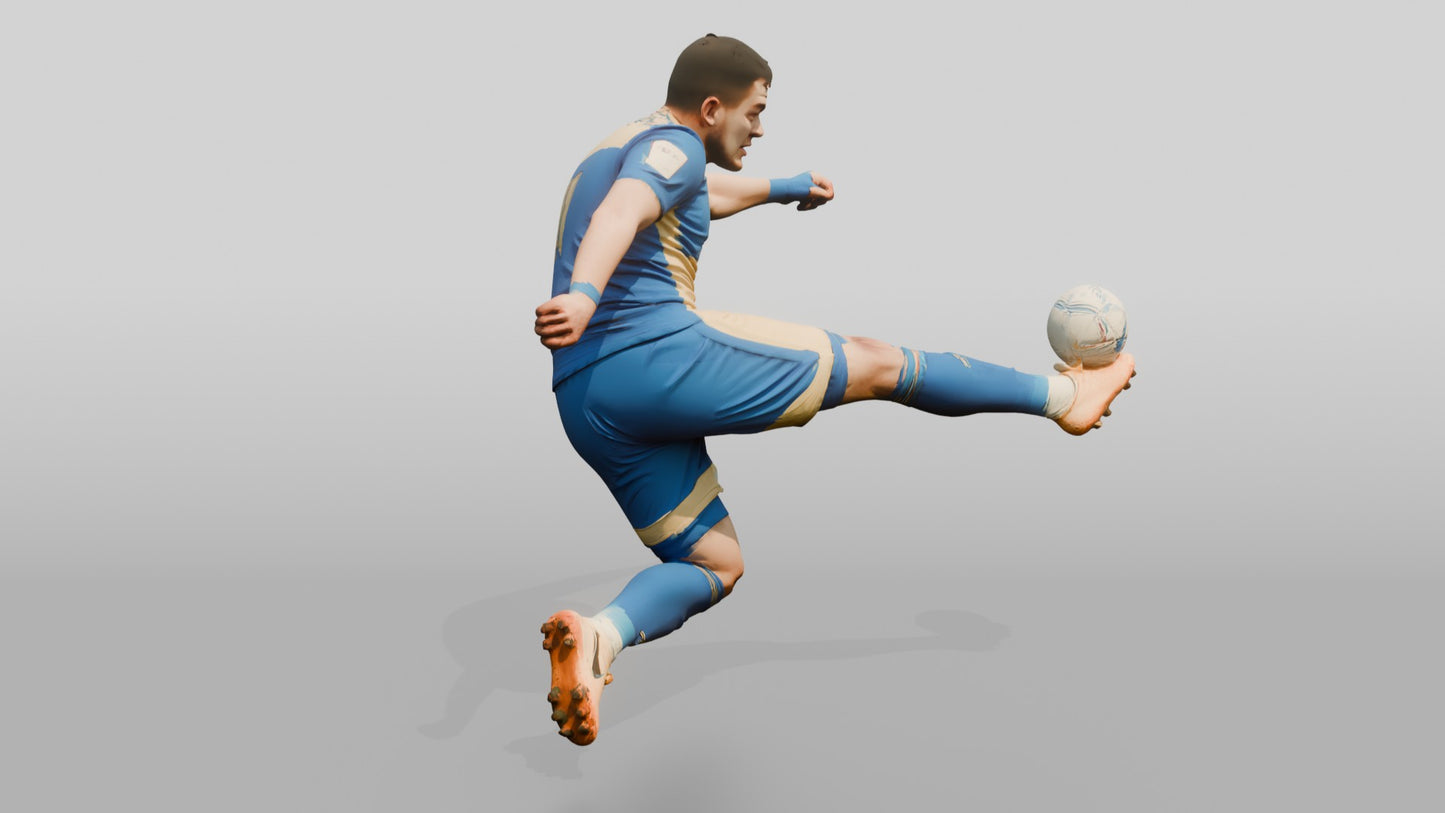 Soccer Player Side-Volley Kick
