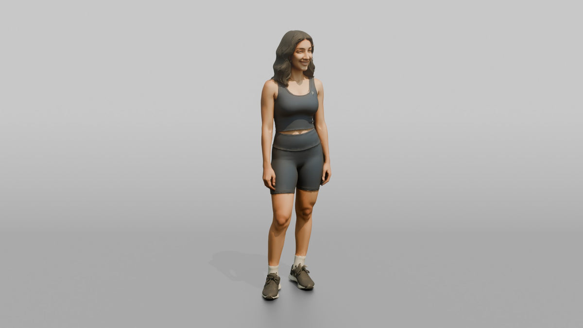 Fitness Influencer Woman Standing Confidently, Arms Relaxed - 3D character model