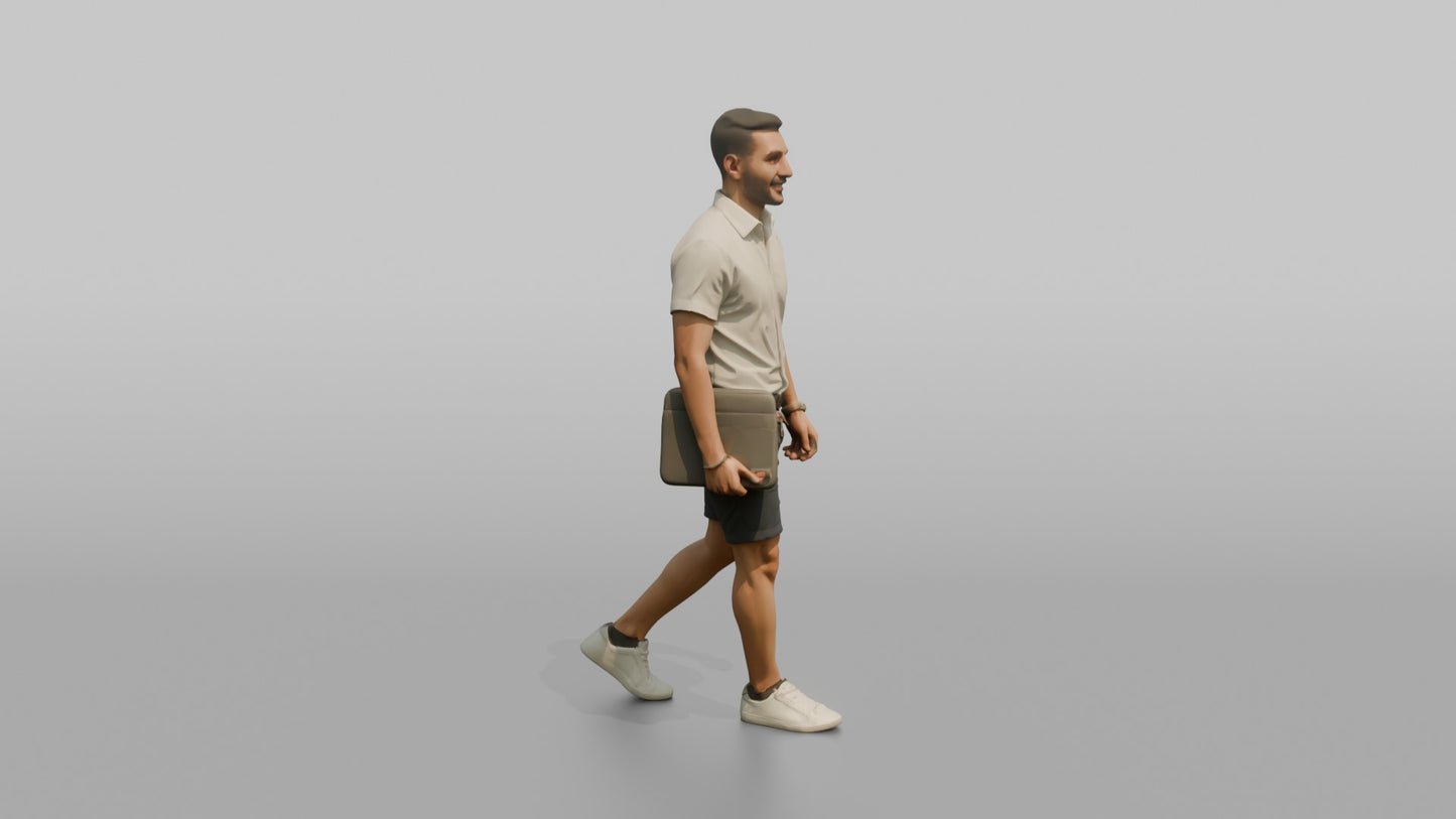 Vacationer Wearing Crisp Collar Shirt