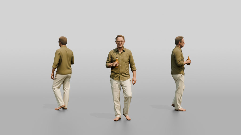 Older Man with a Sunset Drink