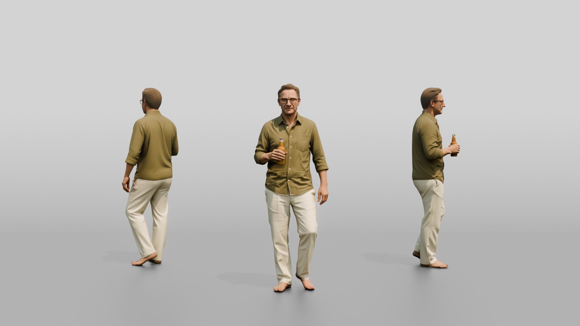 Older Man with a Sunset Drink