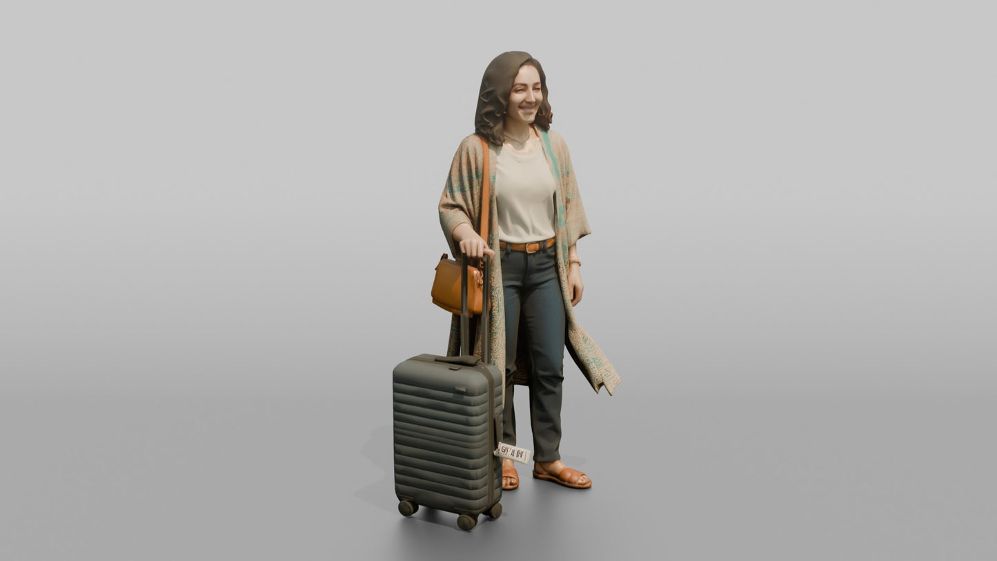 Vacationer Wearing Chic Summer Kimono Cardigan
