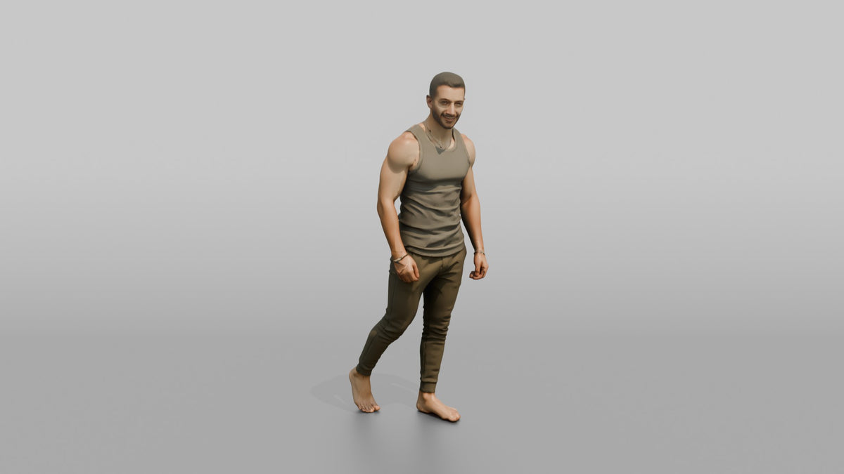 Fitness Influencer Man Standing Casually With One Leg Slightly Forward - 3D character model
