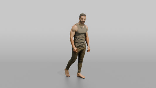 Fitness Influencer Man Standing Casually With One Leg Slightly Forward - 3D character model