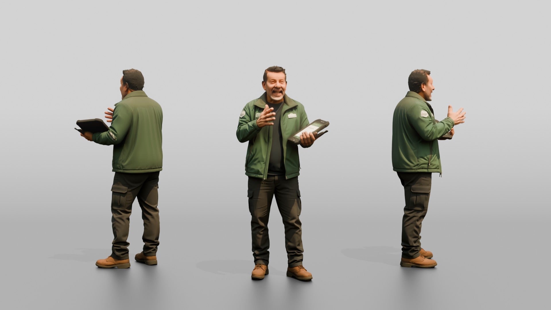 Courier Holding Tablet
