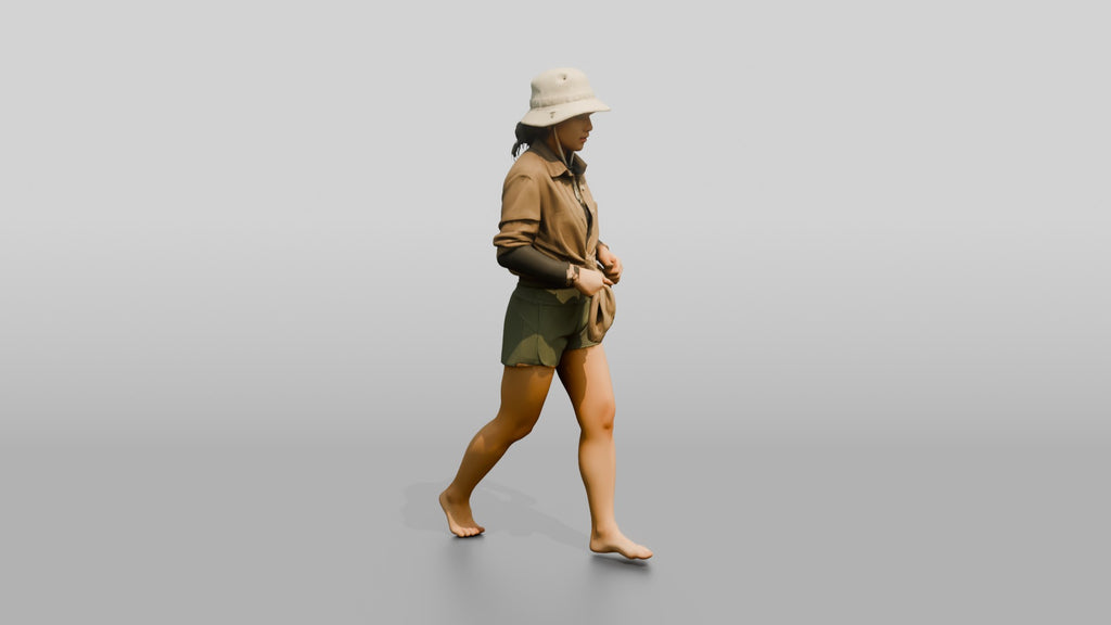 Woman Tying Linen Shirt at Waist